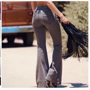 Free People Pull on Flare Vintage Grey Jeans 27 Short